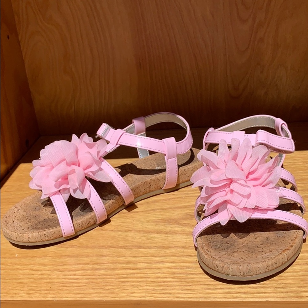 LAND’S END PINK FLOWER SANDALS